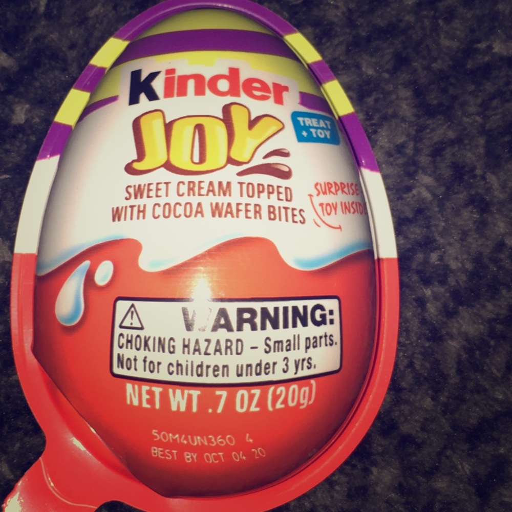 Kinder joy toy and treat.